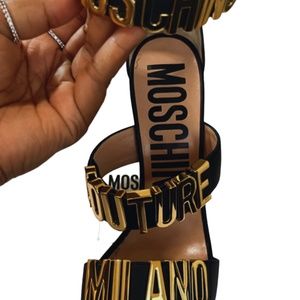 Moschino Black Logo Sandal size 38